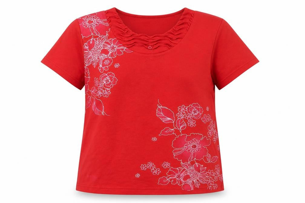 Womens UK Size M Fay Louise Red Basic Blouse