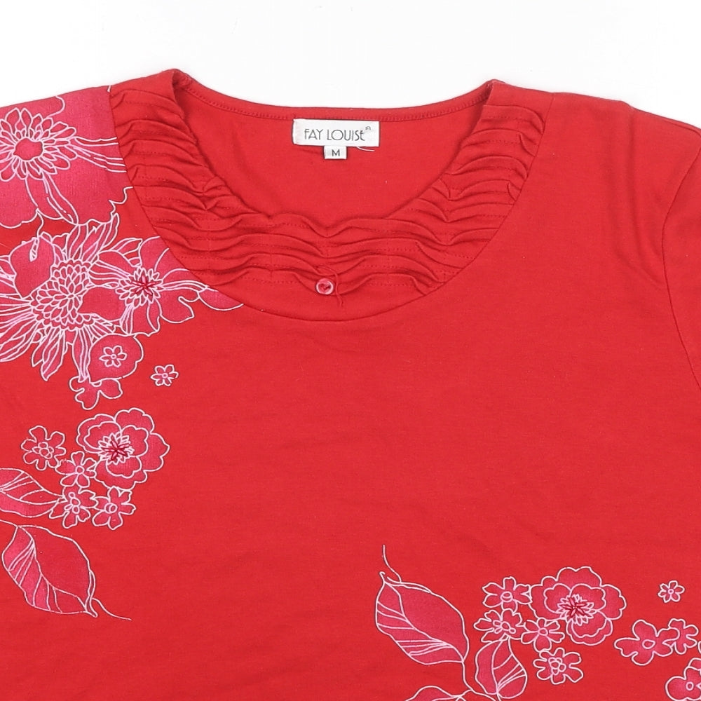 Womens UK Size M Fay Louise Red Basic Blouse
