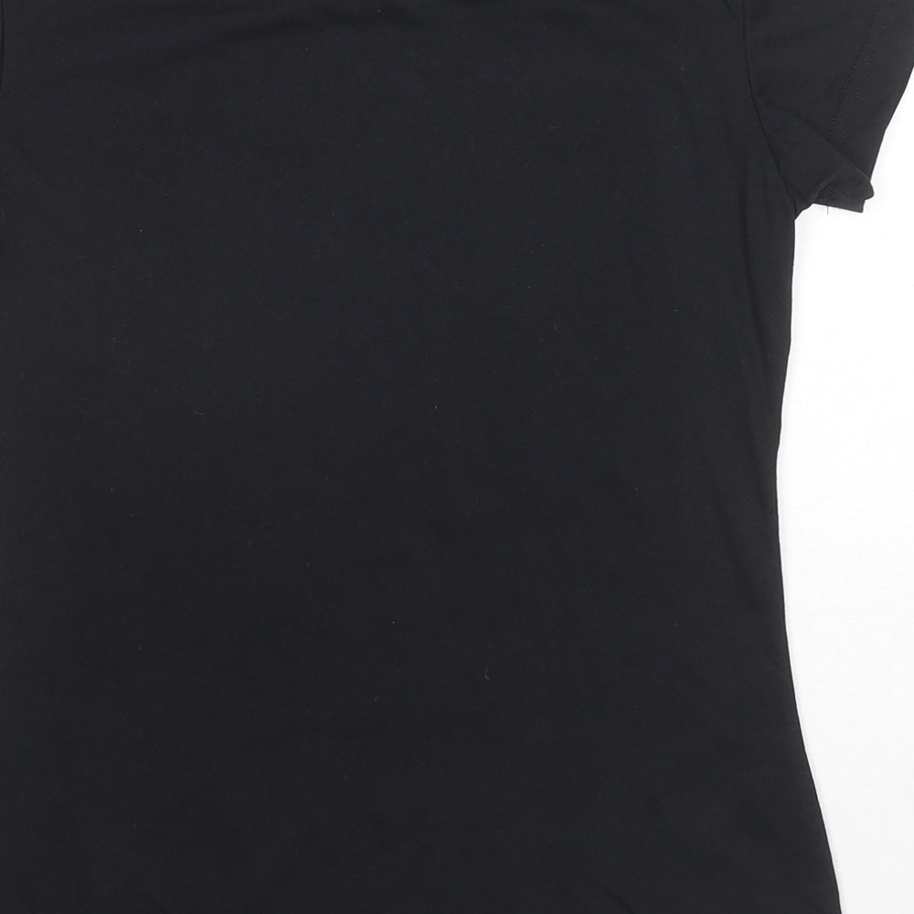 Islands Womens Black Cotton Basic T-Shirt Size S Round Neck - Boracay Thing Look Better Underwater