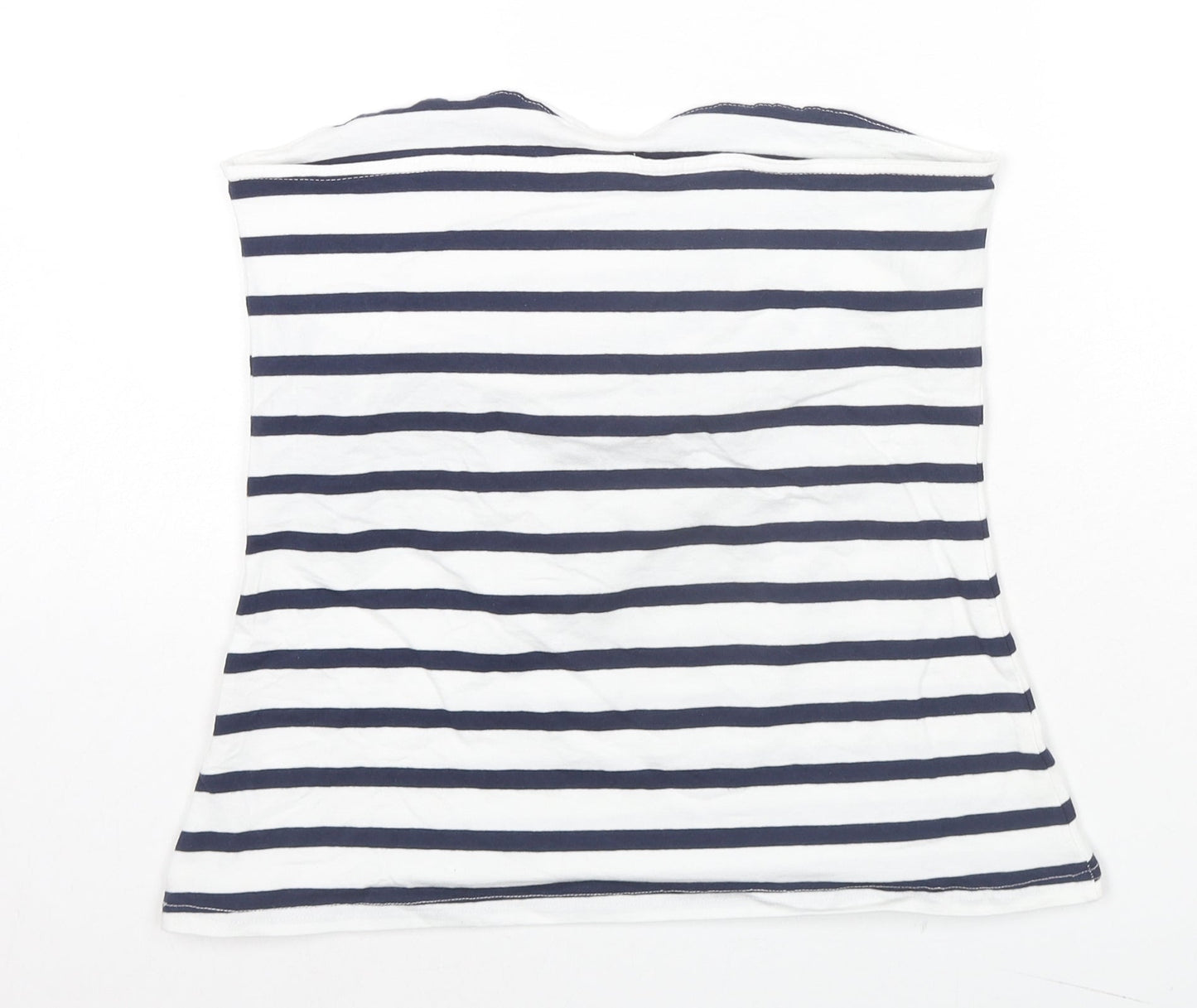 Originals Womens White Striped Cotton Basic Tank Size 12 Square Neck - Size 12-14 Strapless