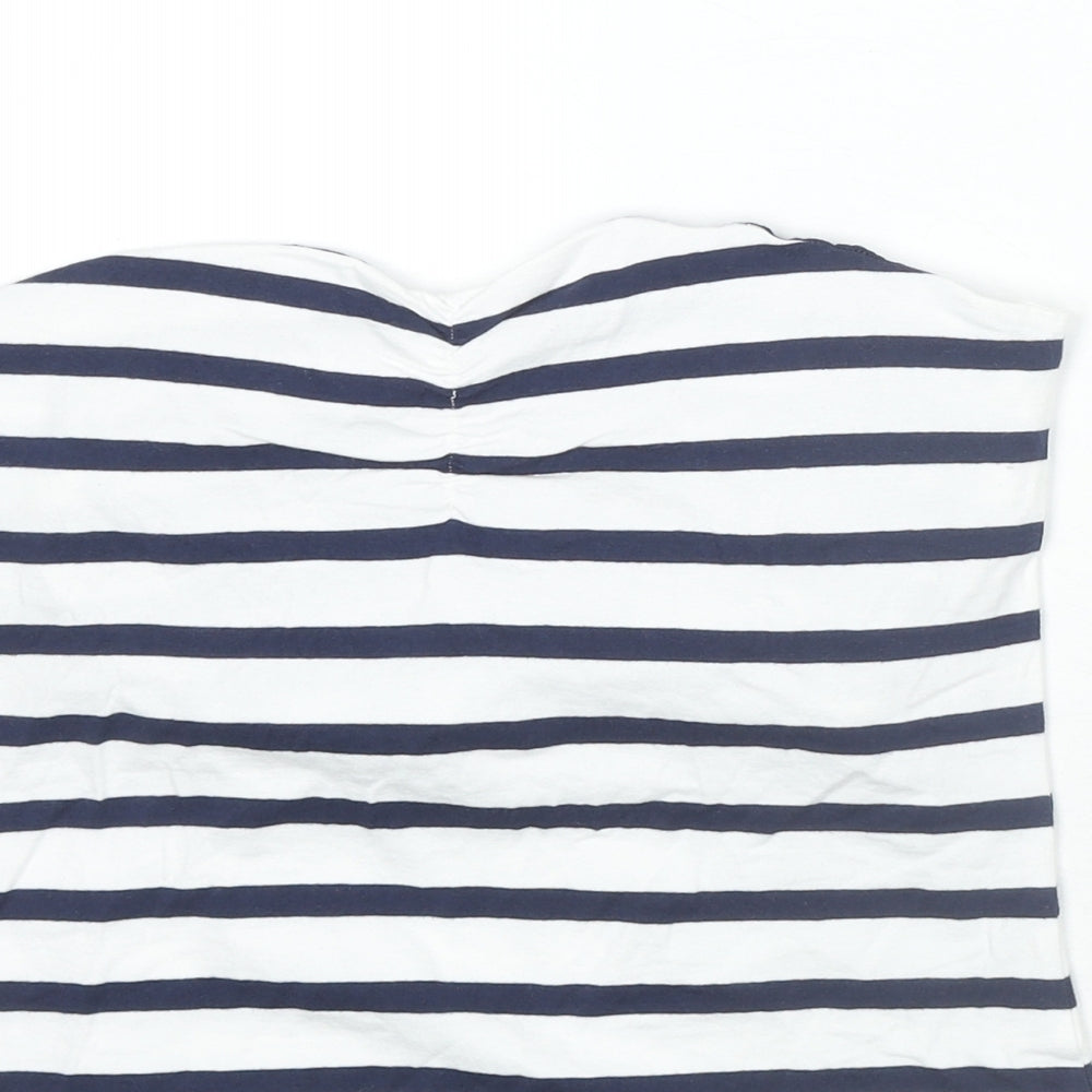 Originals Womens White Striped Cotton Basic Tank Size 12 Square Neck - Size 12-14 Strapless