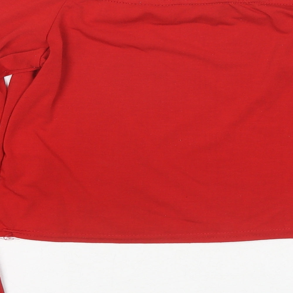 Womens UK Size 10 New Look Red Basic Blouse