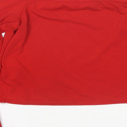 Womens UK Size 10 New Look Red Basic Blouse