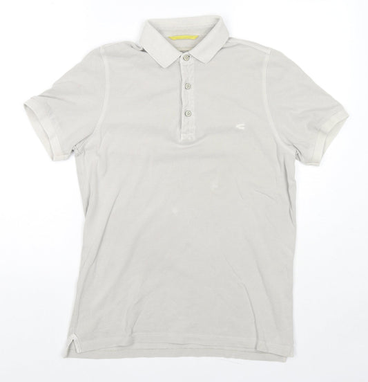 Camel Mens Grey Cotton Polo Size S Collared Pullover