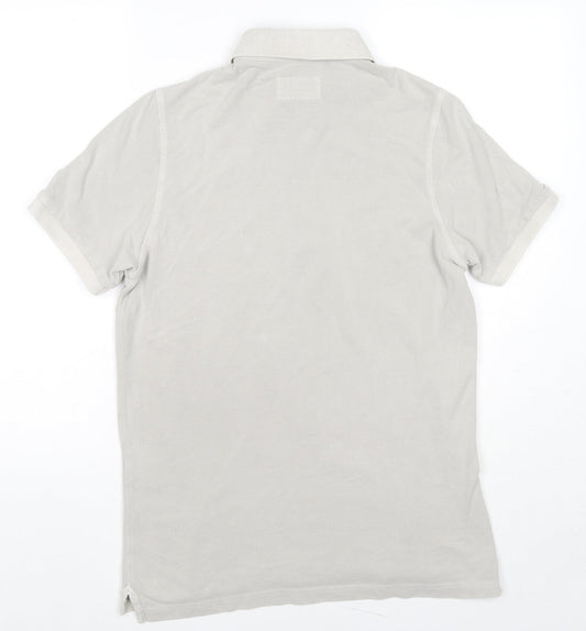 Camel Mens Grey Cotton Polo Size S Collared Pullover