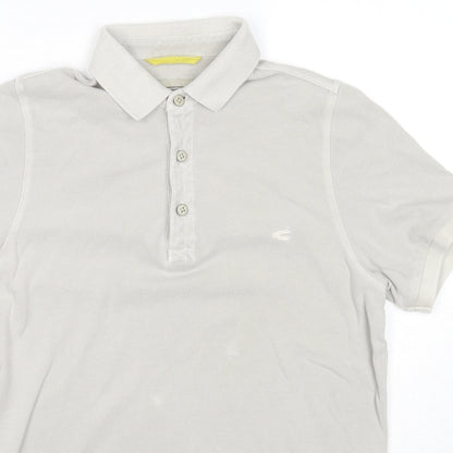 Camel Mens Grey Cotton Polo Size S Collared Pullover