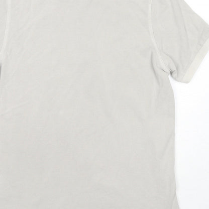 Camel Mens Grey Cotton Polo Size S Collared Pullover