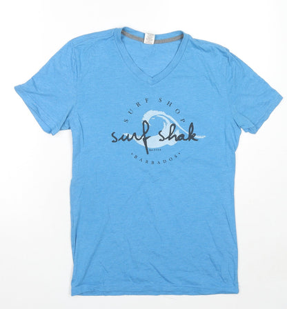 Foxin Womens Blue Cotton Basic T-Shirt Size S V-Neck - Surf Shak