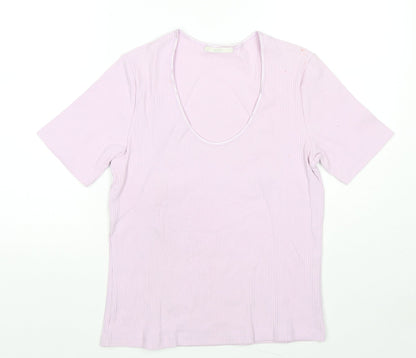 Womens UK Size 14 Marks and Spencer Purple Jersey T-Shirt