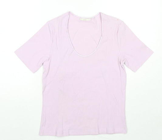 Womens UK Size 14 Marks and Spencer Purple Jersey T-Shirt