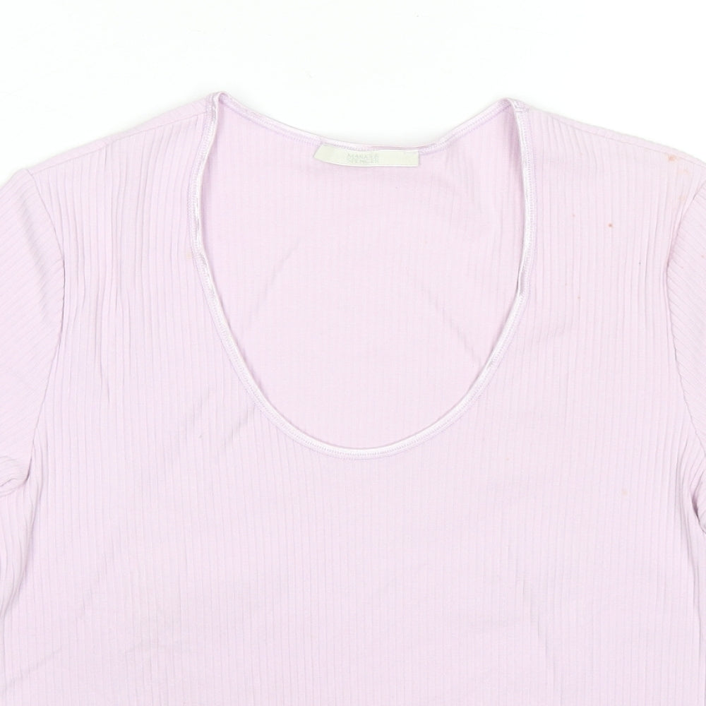 Womens UK Size 14 Marks and Spencer Purple Jersey T-Shirt