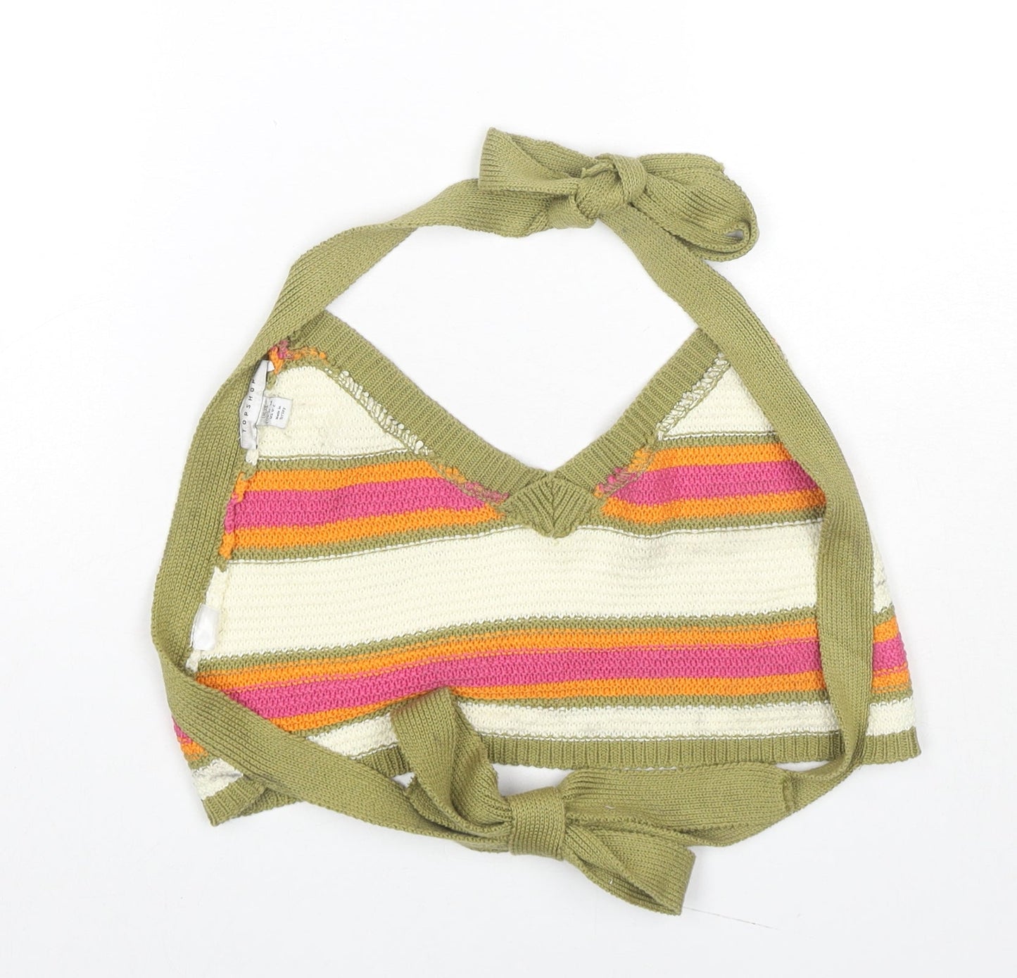 Womens UK Size XS Topshop Multicoloured Wrap Tank