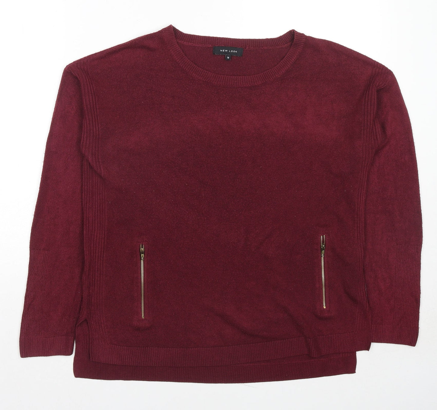 Womens UK Size 14 New Look Red Pullover Jumper