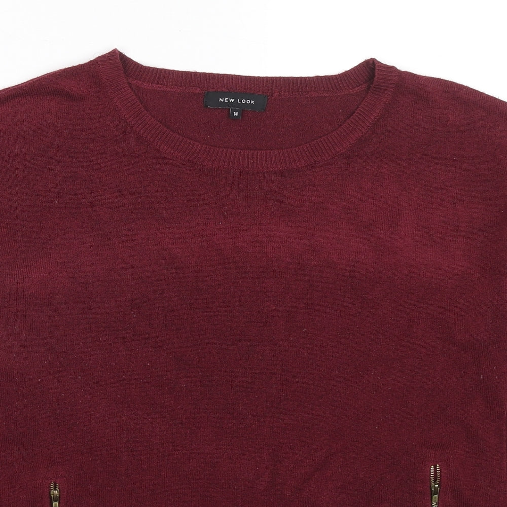 Womens UK Size 14 New Look Red Pullover Jumper