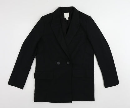 H7m Womens Black Jacket Blazer Size XS Button