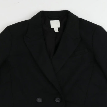H7m Womens Black Jacket Blazer Size XS Button
