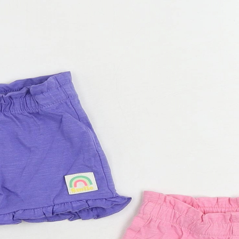 Marks and Spencer Baby Pink Cotton Shorts Set Outfit/Set Size 0-3 Months
