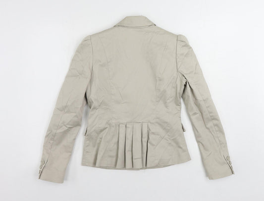 H&M Womens Beige Jacket Blazer Size 8 Button