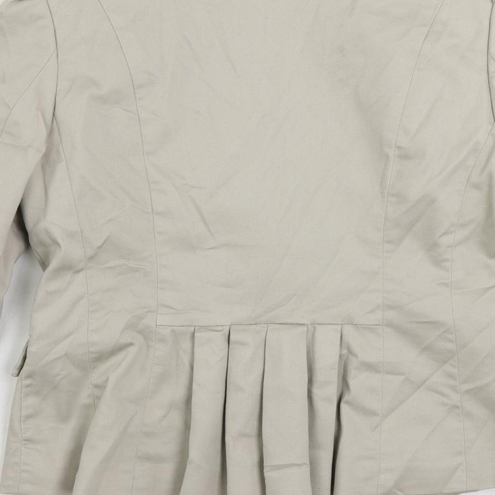 H&M Womens Beige Jacket Blazer Size 8 Button