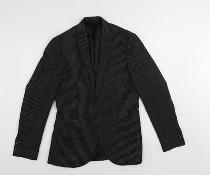 Mens UK Size 38 Topman Regular Black Suit Jacket
