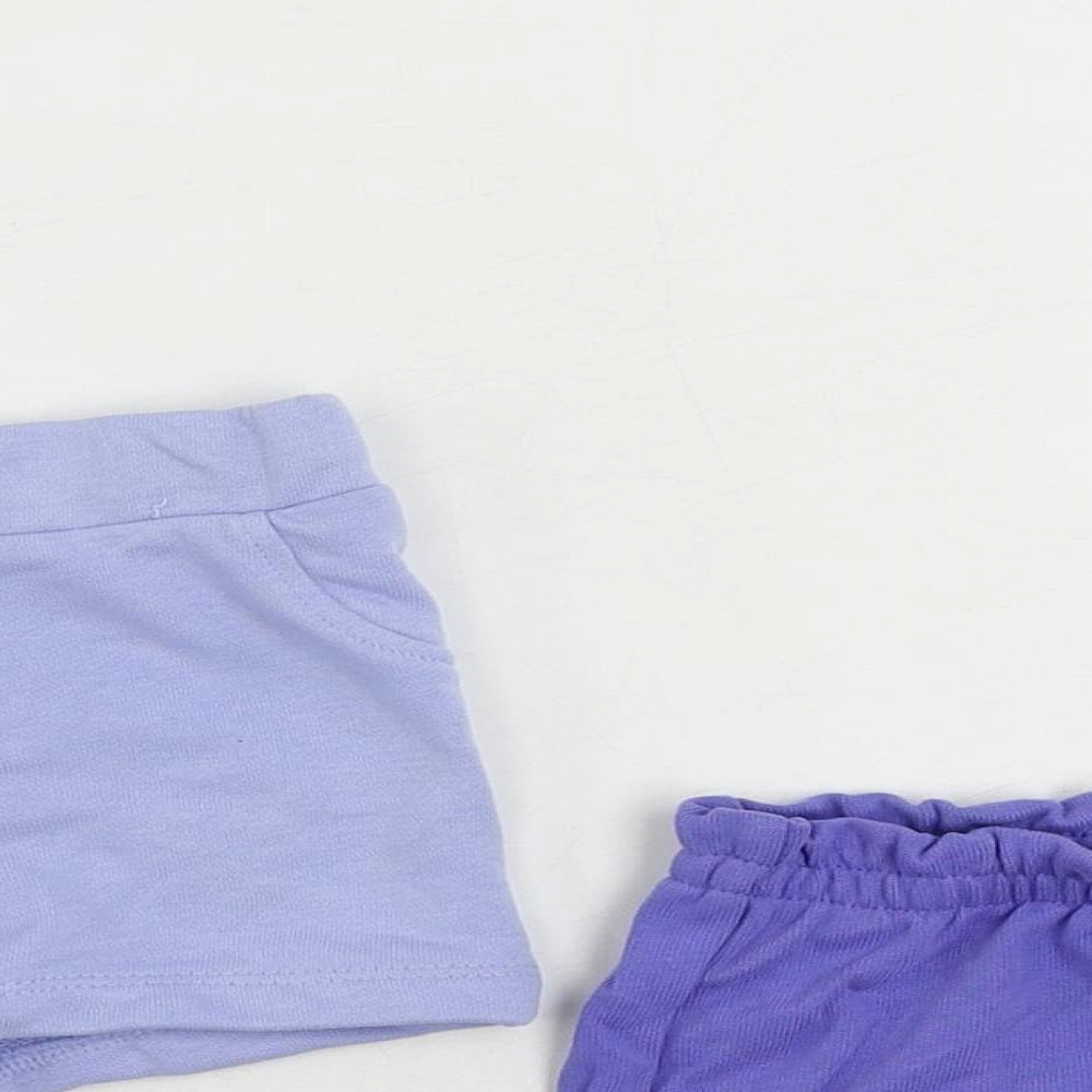 Marks and Spencer Baby Blue Cotton Shorts Set Outfit/Set Size 3-6 Months Drawstring