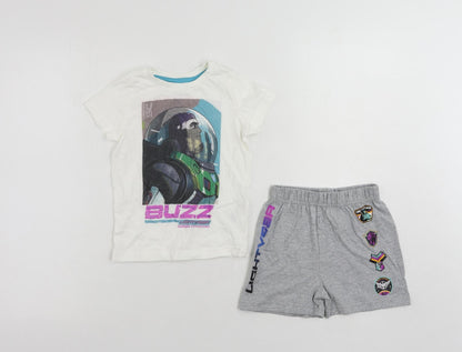 Marks and Spencer Baby Grey Solid Cotton Set Pyjama Set Size 18-24 Months Pullover - Disney Lightyear