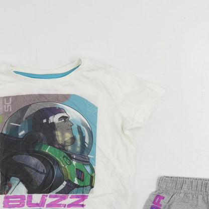 Marks and Spencer Baby Grey Solid Cotton Set Pyjama Set Size 18-24 Months Pullover - Disney Lightyear