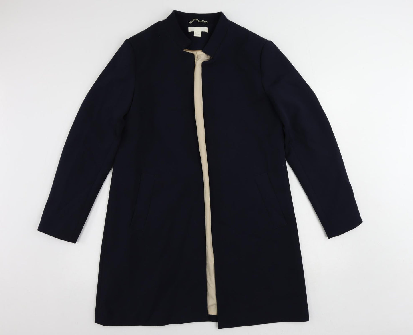 Womens UK Size 14 H&M Blue Overcoat