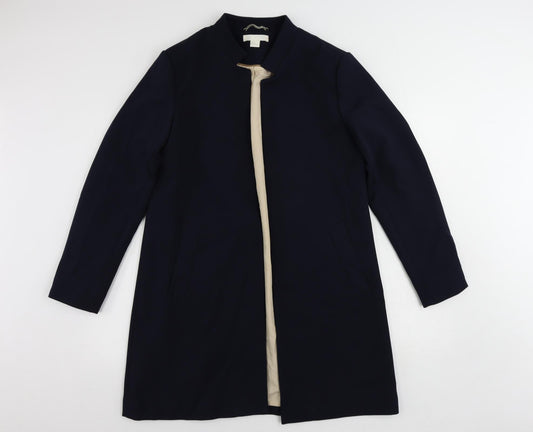 Womens UK Size 14 H&M Blue Overcoat