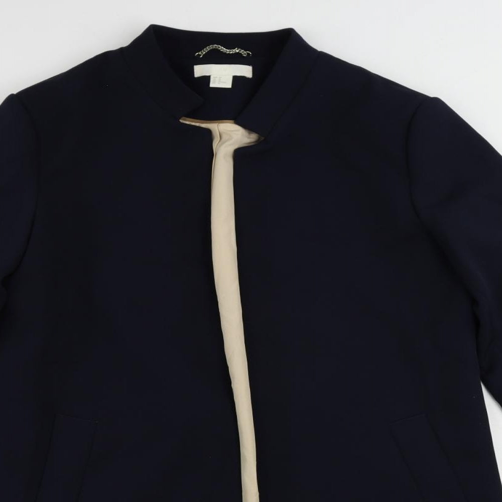 Womens UK Size 14 H&M Blue Overcoat