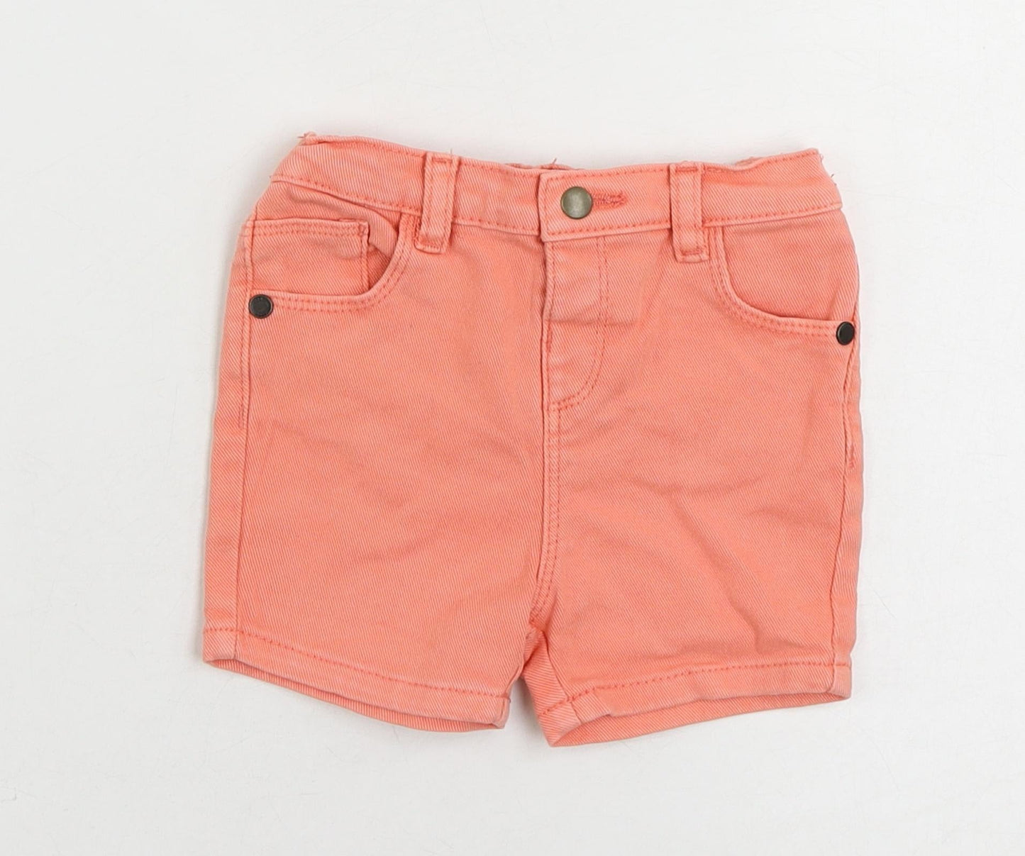 Marks and Spencer Baby Pink Cotton Cropped Jeans Size 9-12 Months Zip