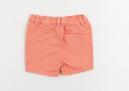 Marks and Spencer Baby Pink Cotton Cropped Jeans Size 9-12 Months Zip