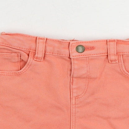Marks and Spencer Baby Pink Cotton Cropped Jeans Size 9-12 Months Zip