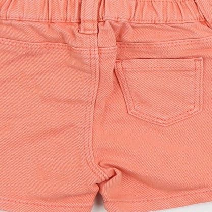 Marks and Spencer Baby Pink Cotton Cropped Jeans Size 9-12 Months Zip