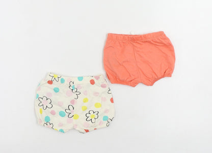 Marks and Spencer Baby Ivory Floral Cotton Shorts Set Outfit/Set Size 0-3 Months