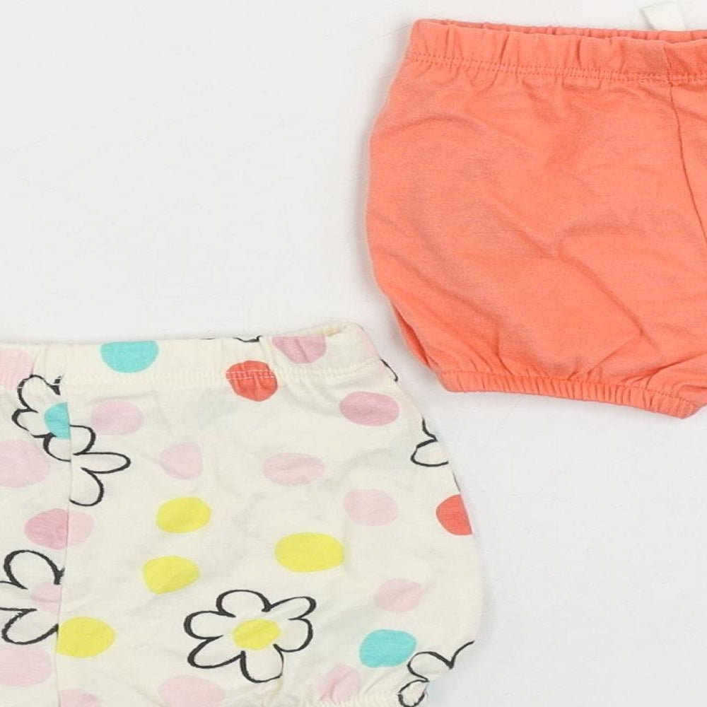 Marks and Spencer Baby Ivory Floral Cotton Shorts Set Outfit/Set Size 0-3 Months