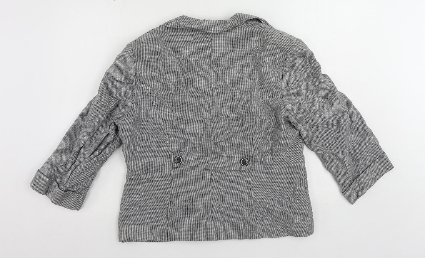 Alex & Co. Womens Grey Geometric Jacket Blazer Size 16 Button