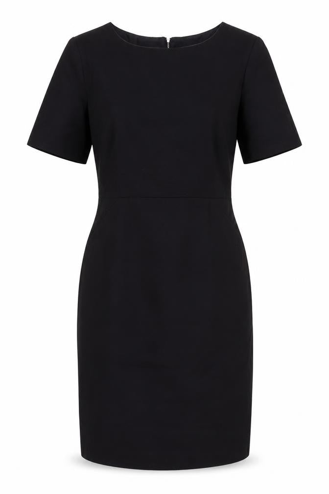 John Lewis Womens Blue Polyester Pencil Dress Size 12 Boat Neck Zip