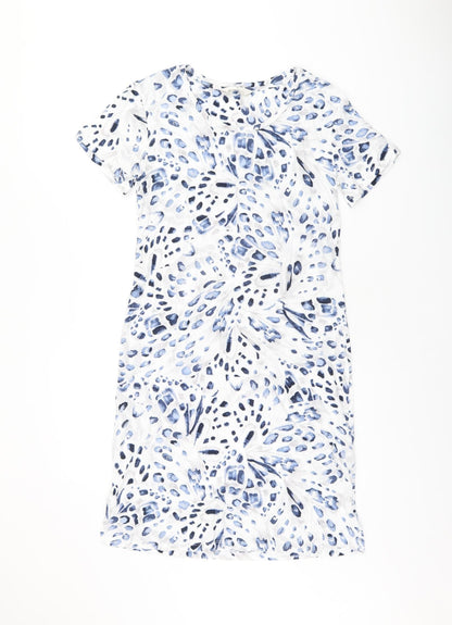 Marks and Spencer Womens White Geometric Cotton Top Dress Size XS