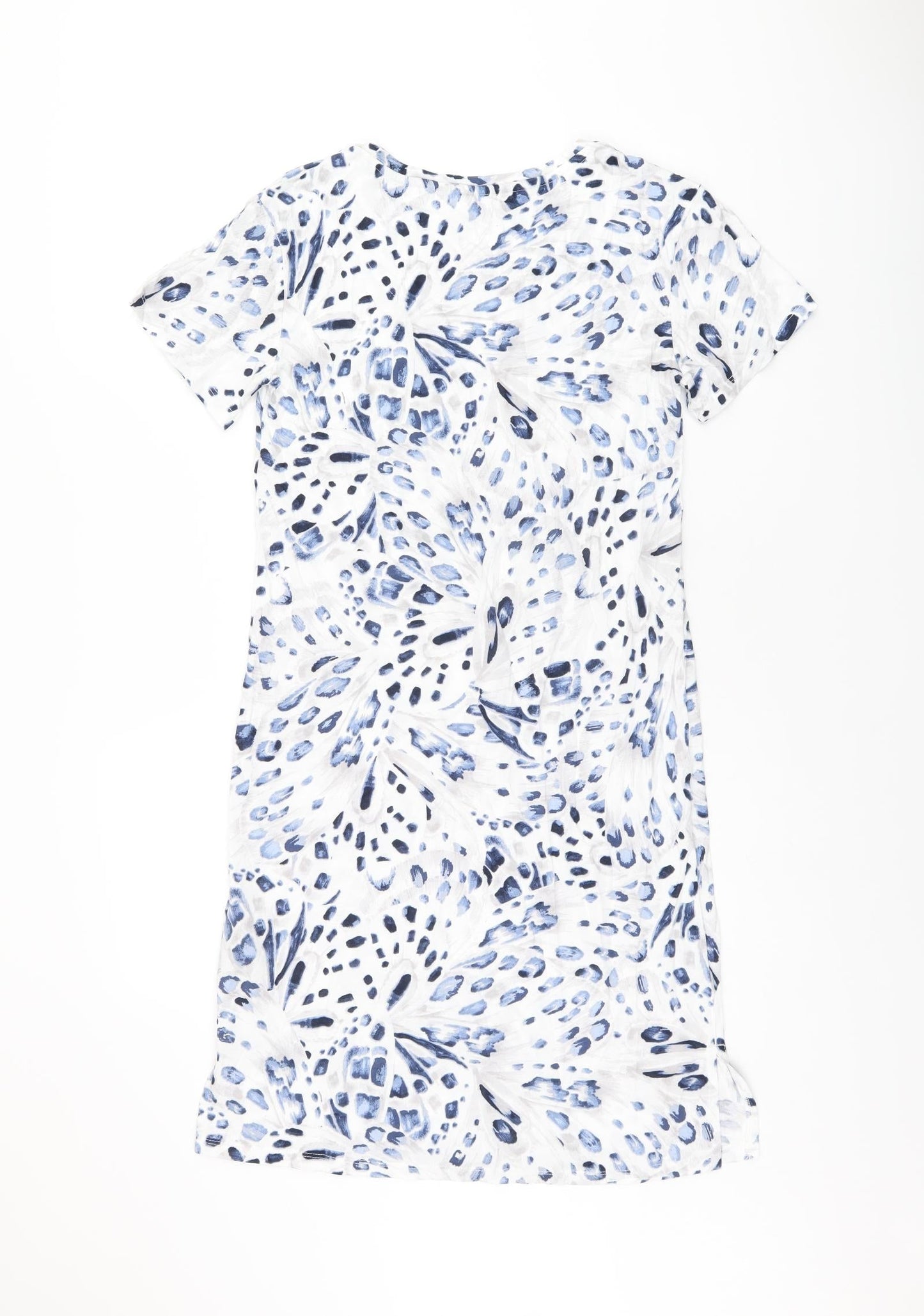 Marks and Spencer Womens White Geometric Cotton Top Dress Size XS