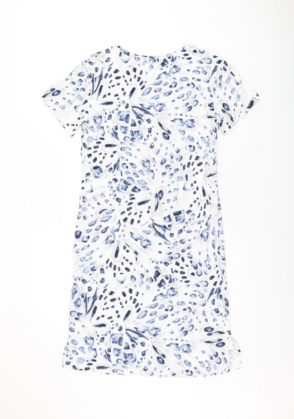 Marks and Spencer Womens White Geometric Cotton Top Dress Size XS