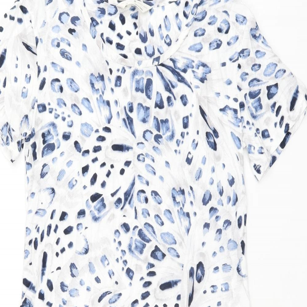 Marks and Spencer Womens White Geometric Cotton Top Dress Size XS