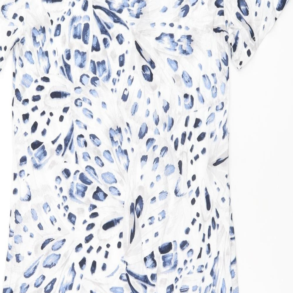 Marks and Spencer Womens White Geometric Cotton Top Dress Size XS