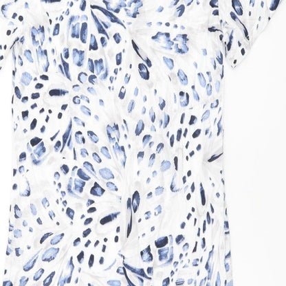 Marks and Spencer Womens White Geometric Cotton Top Dress Size XS