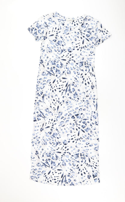 Marks and Spencer Womens White Geometric Cotton Top Dress Size XS