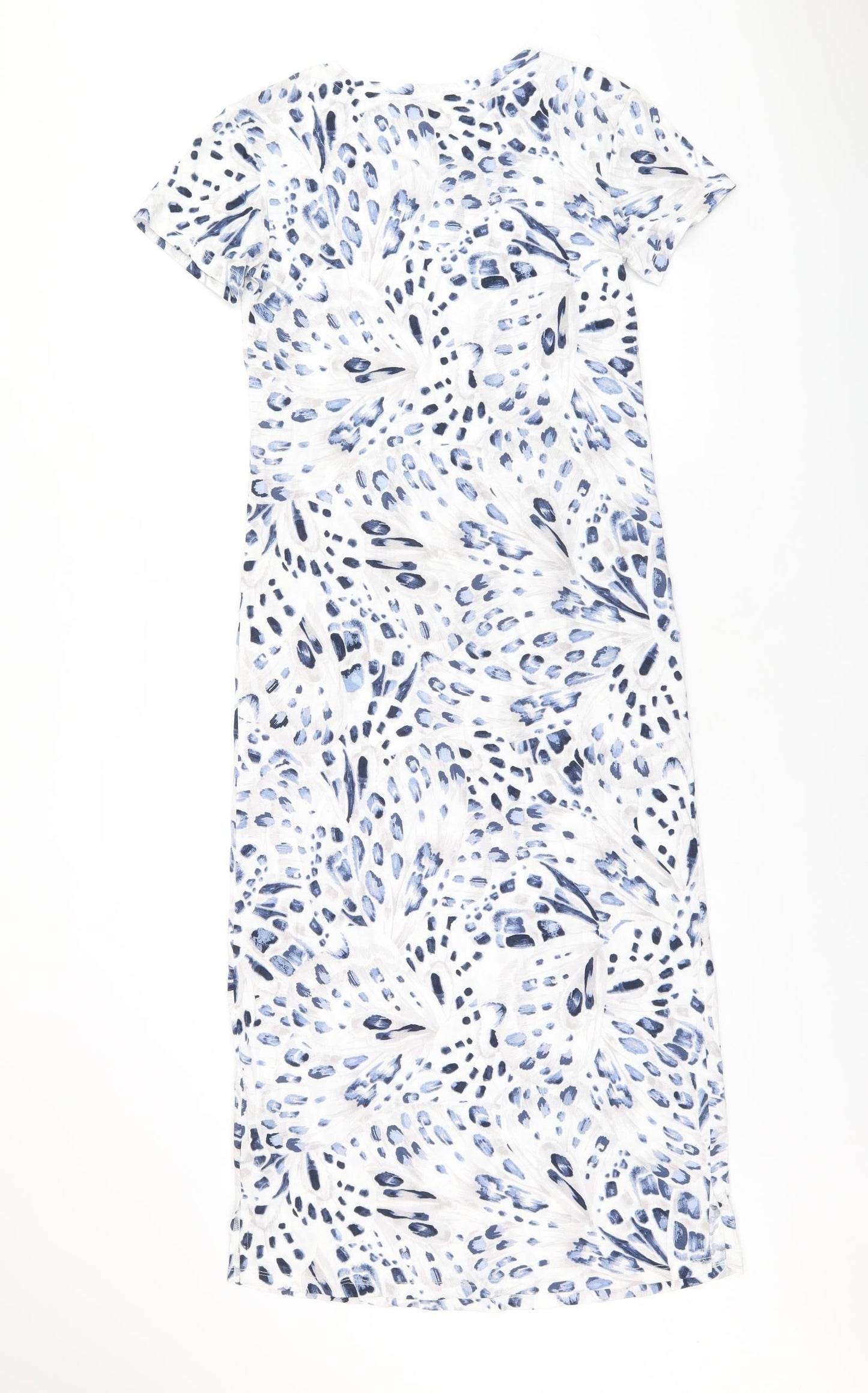 Marks and Spencer Womens White Geometric Cotton Top Dress Size XS
