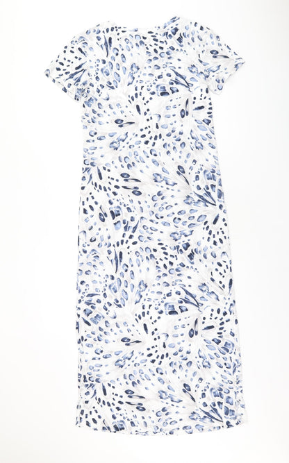 Marks and Spencer Womens White Geometric Cotton Top Dress Size XS