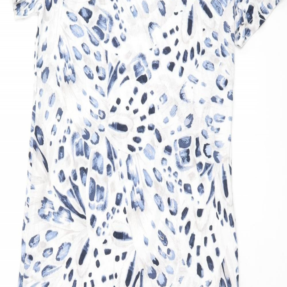 Marks and Spencer Womens White Geometric Cotton Top Dress Size XS