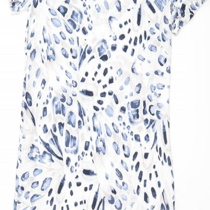 Marks and Spencer Womens White Geometric Cotton Top Dress Size XS