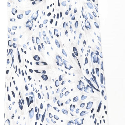 Marks and Spencer Womens White Geometric Cotton Top Dress Size XS